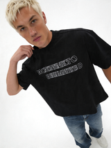 Graphic Front Print T-Shirt Cotton Boxy Fit - ink