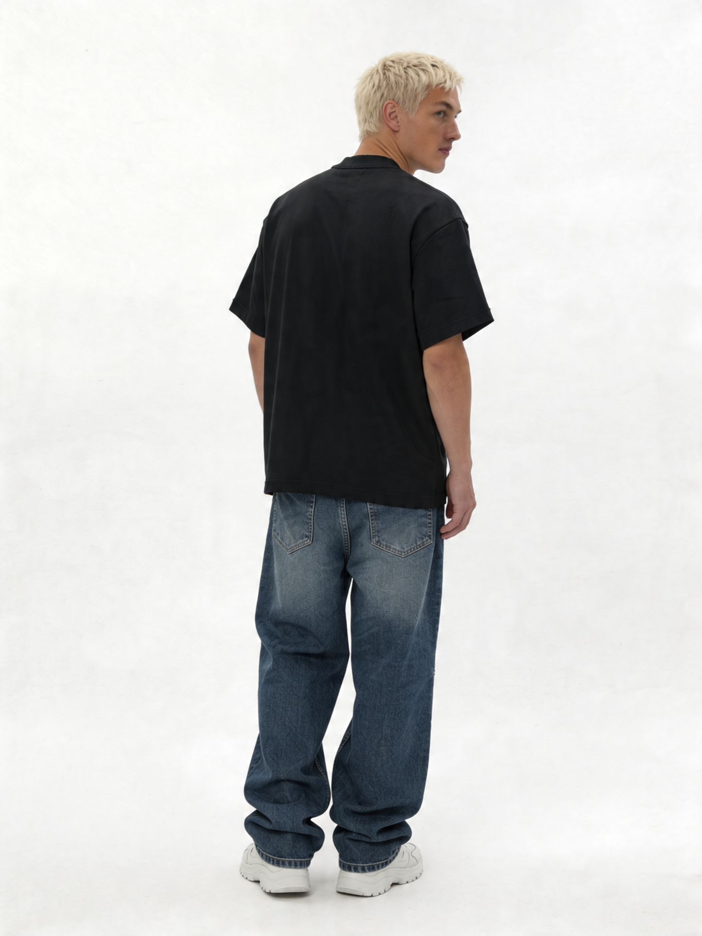 Graphic Front Print T-Shirt Cotton Boxy Fit - ink