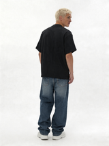 Graphic Front Print T-Shirt Cotton Boxy Fit - ink