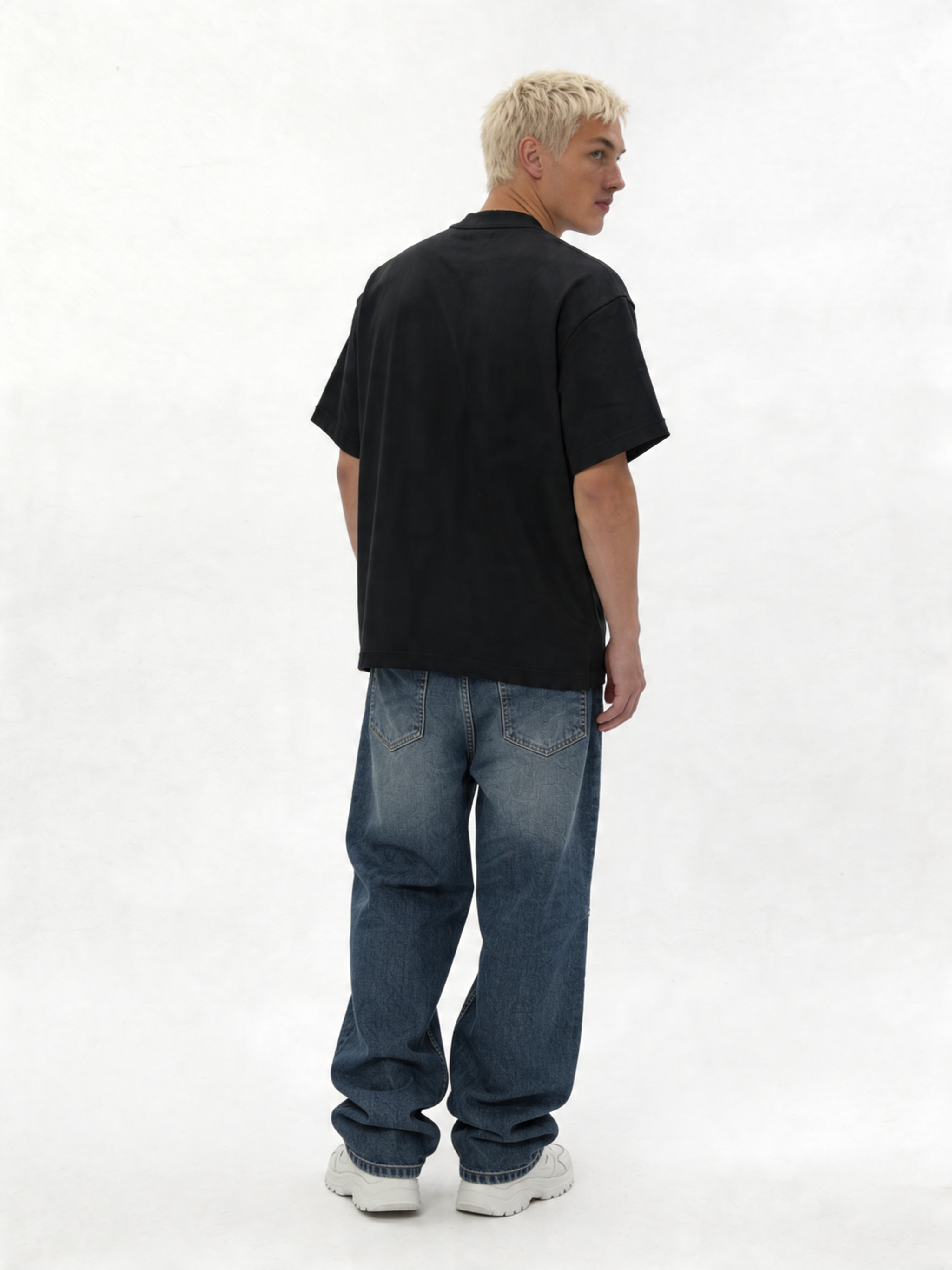 Graphic Front Print T-Shirt Cotton Boxy Fit - ink