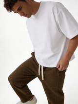 Panelled Drawstring Pants Knit Relaxed Fit - ink