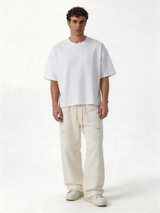 Panelled Drawstring Pants Knit Relaxed Fit - ink