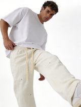 Panelled Drawstring Pants Knit Relaxed Fit - ink