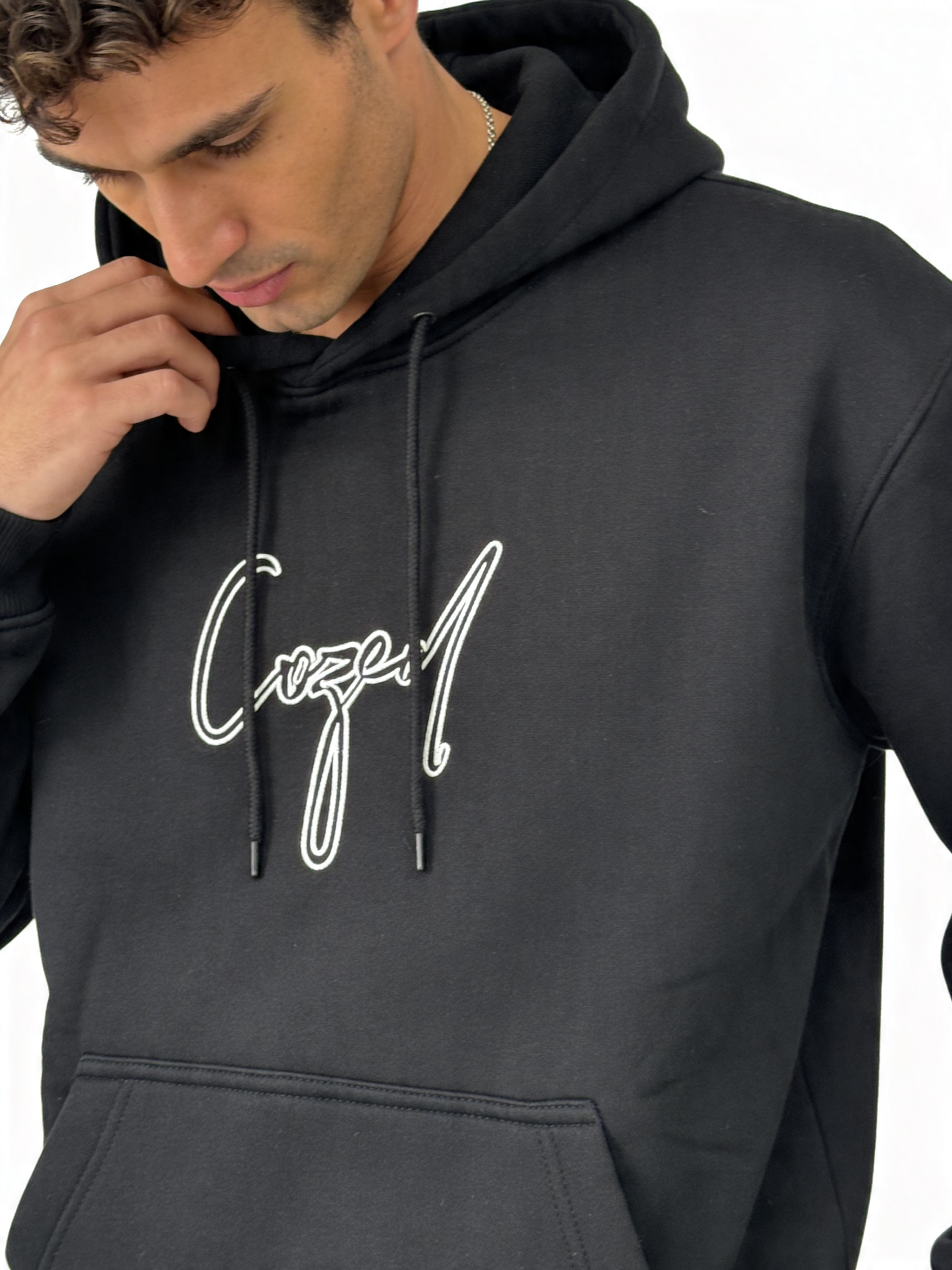 Print Graphic Hoodie Cotton Blend Oversized Fit - Cozed