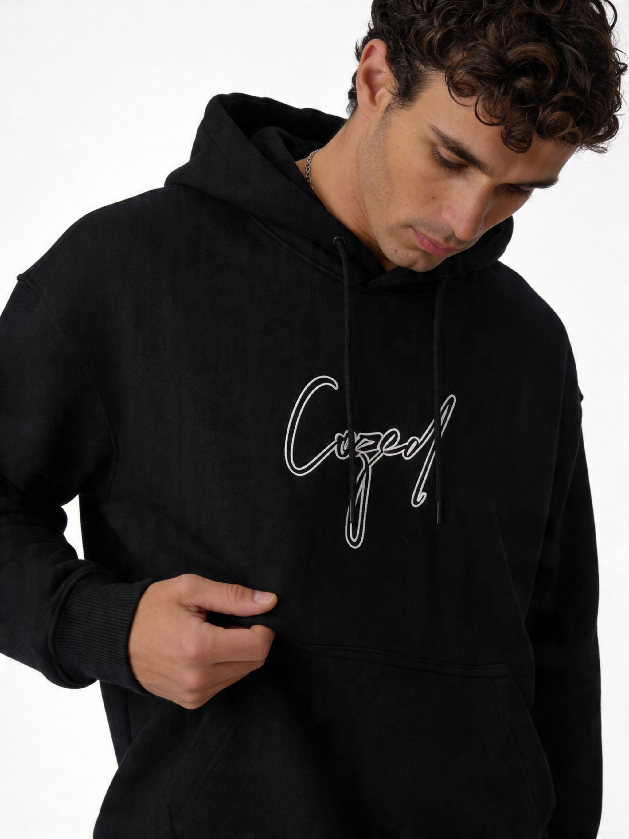 Print Graphic Hoodie Cotton Blend Oversized Fit - Cozed