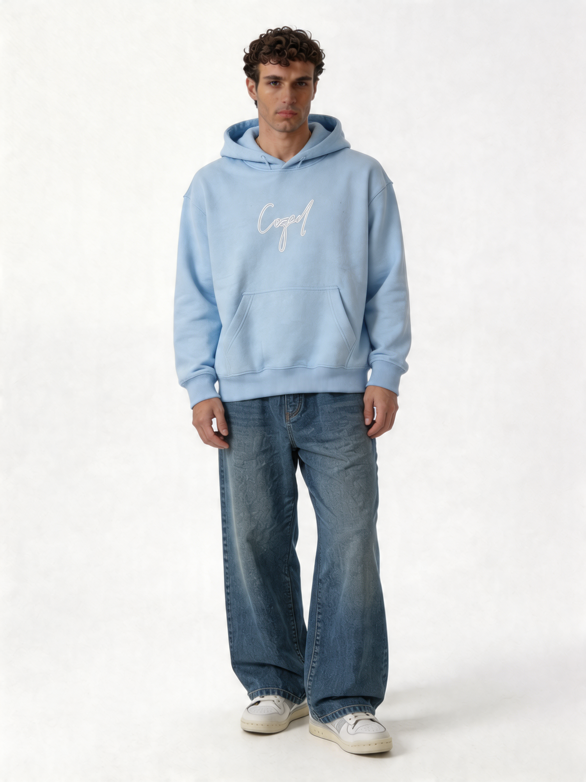Print Graphic Hoodie Cotton Blend Oversized Fit - Cozed
