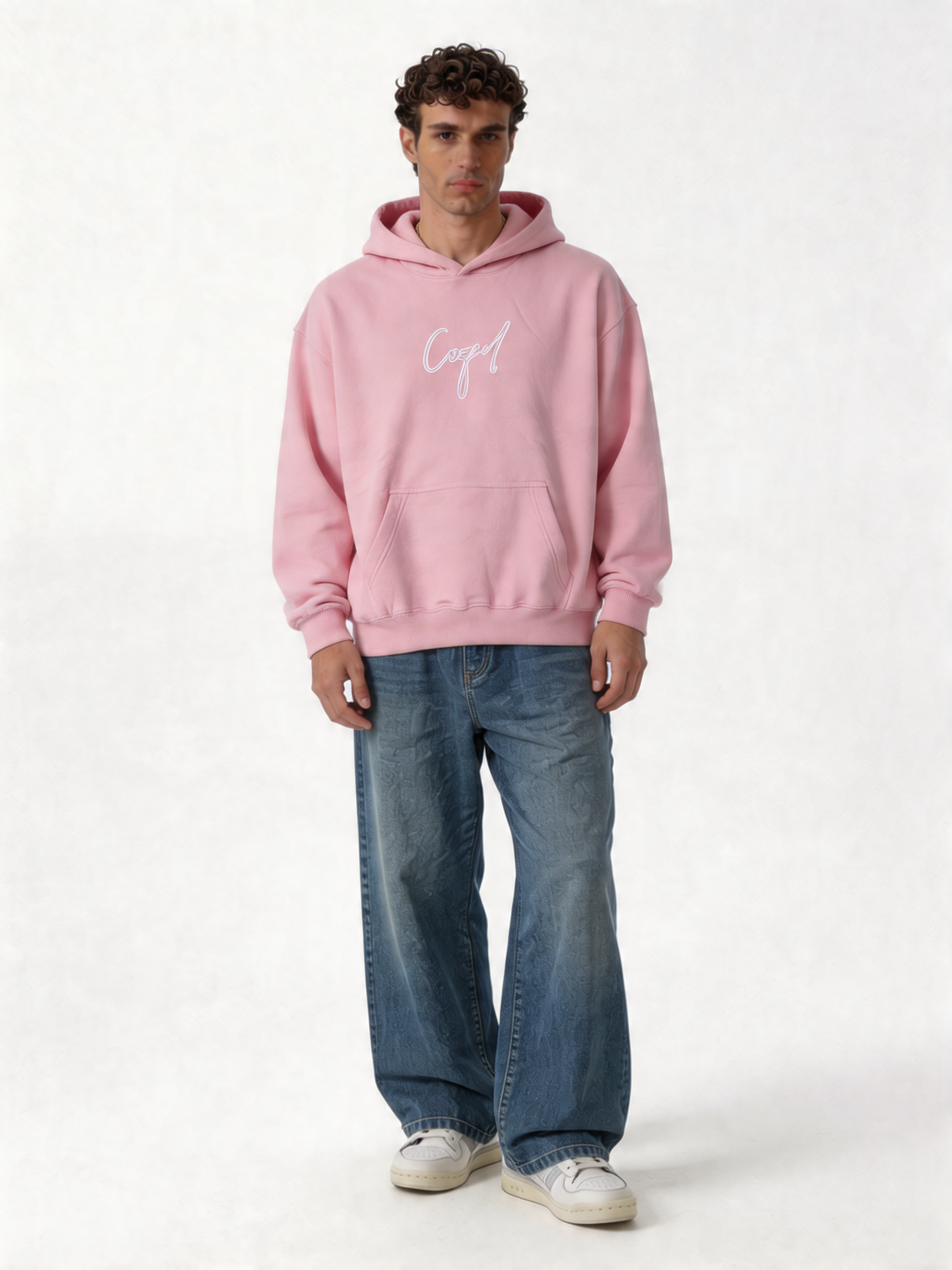 Print Graphic Hoodie Cotton Blend Oversized Fit - Cozed