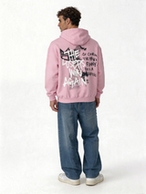 Print Graphic Hoodie Cotton Blend Oversized Fit - Cozed