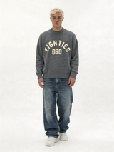 Graphic Sweater Knit Cotton Blend Relaxed Fit - Eighties