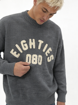 Graphic Sweater Knit Cotton Blend Relaxed Fit - Eighties