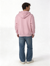 Embroidered Zip Hoodie Cotton Oversized Fit - kamzi