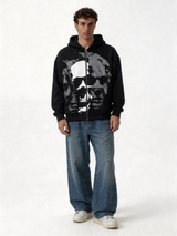 Graphic Zip Hoodie Cotton Oversized Fit - kracked