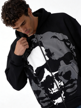 Graphic Zip Hoodie Cotton Oversized Fit - kracked