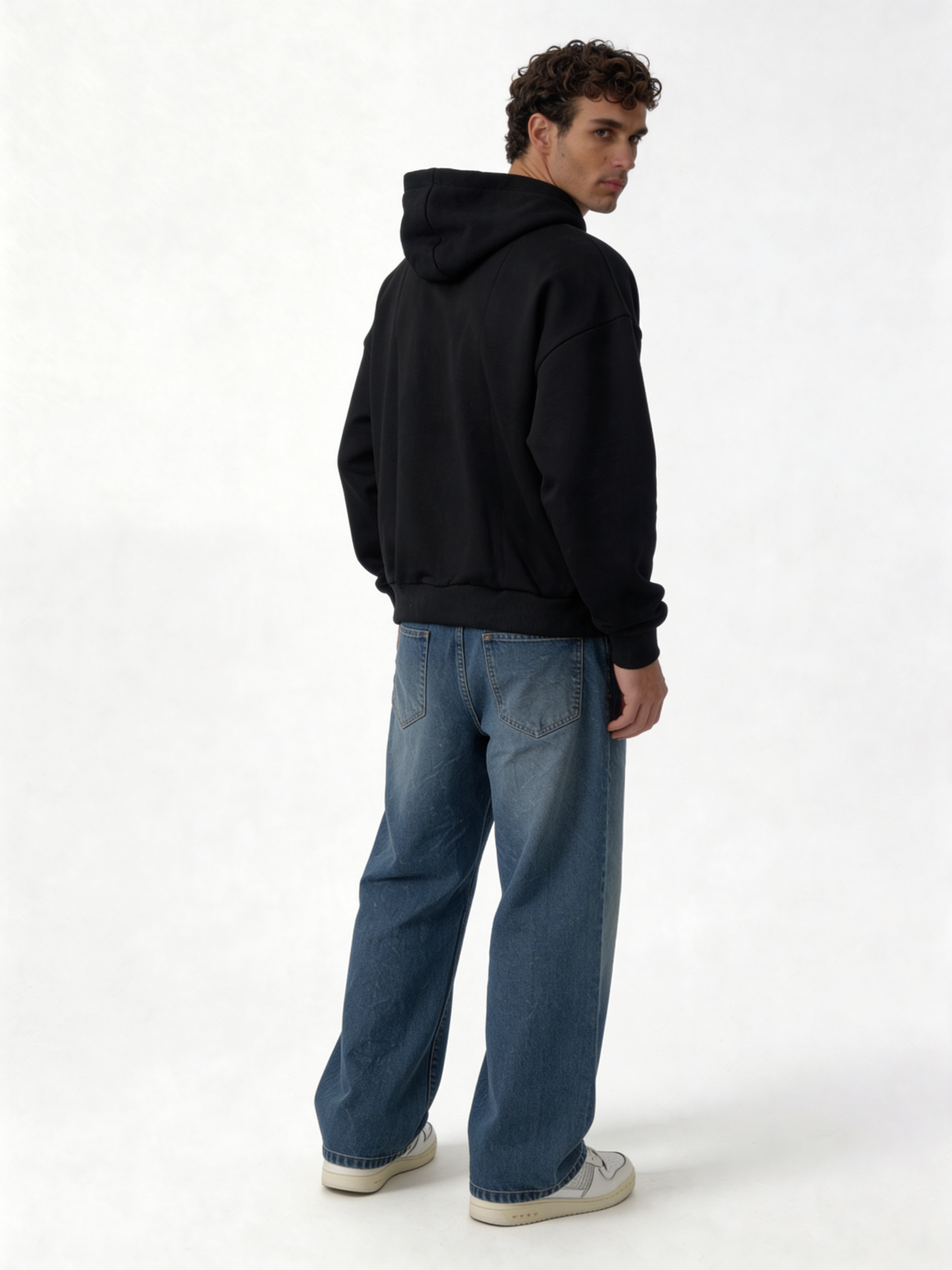 Graphic Zip Hoodie Cotton Oversized Fit - kracked