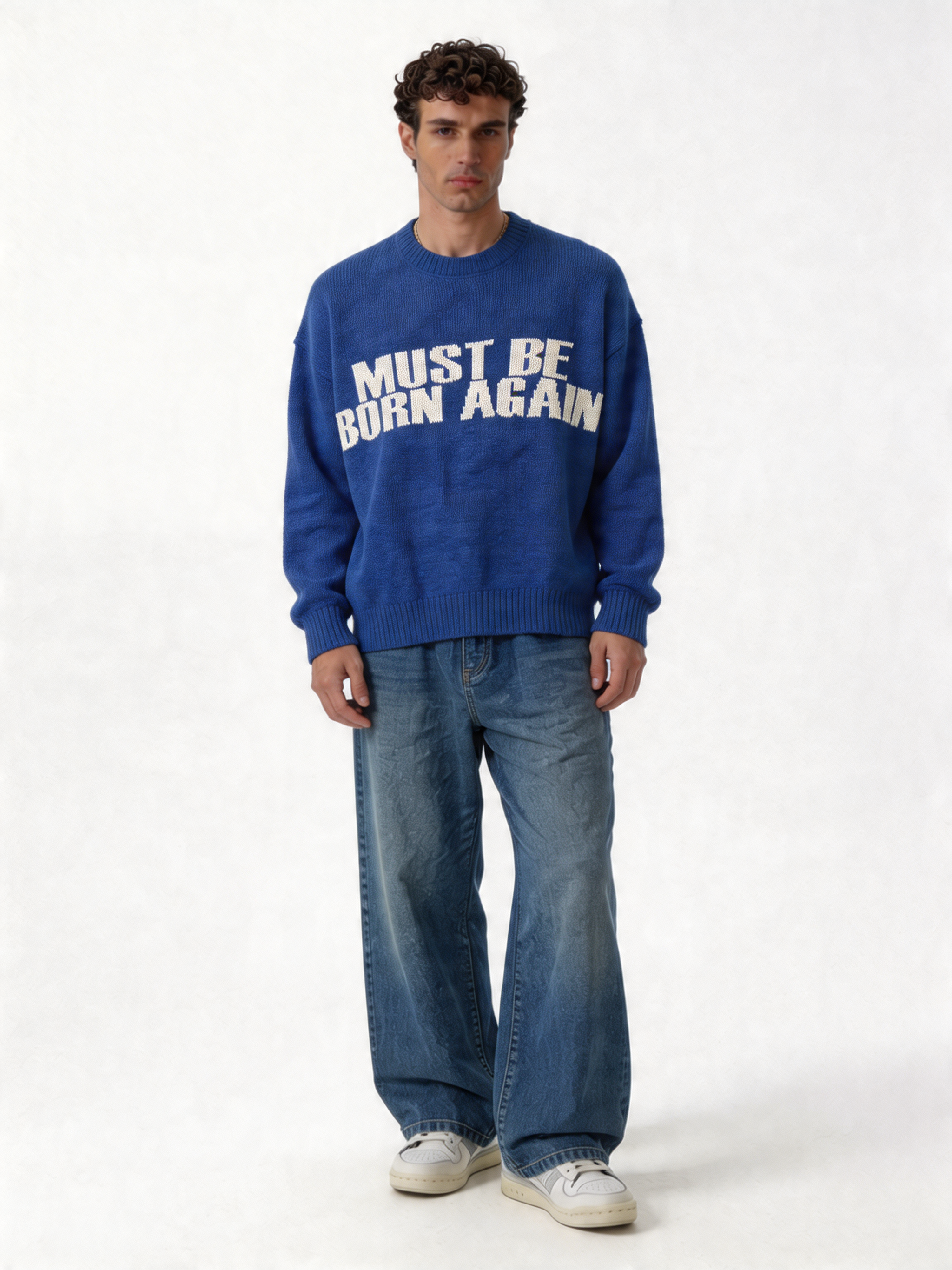 Print Sweater Knit Oversized Fit - kracked