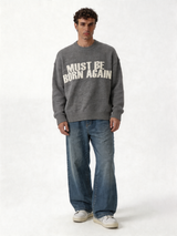 Print Sweater Knit Oversized Fit - kracked