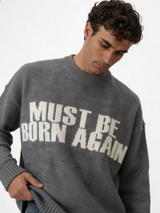 Print Sweater Knit Oversized Fit - kracked