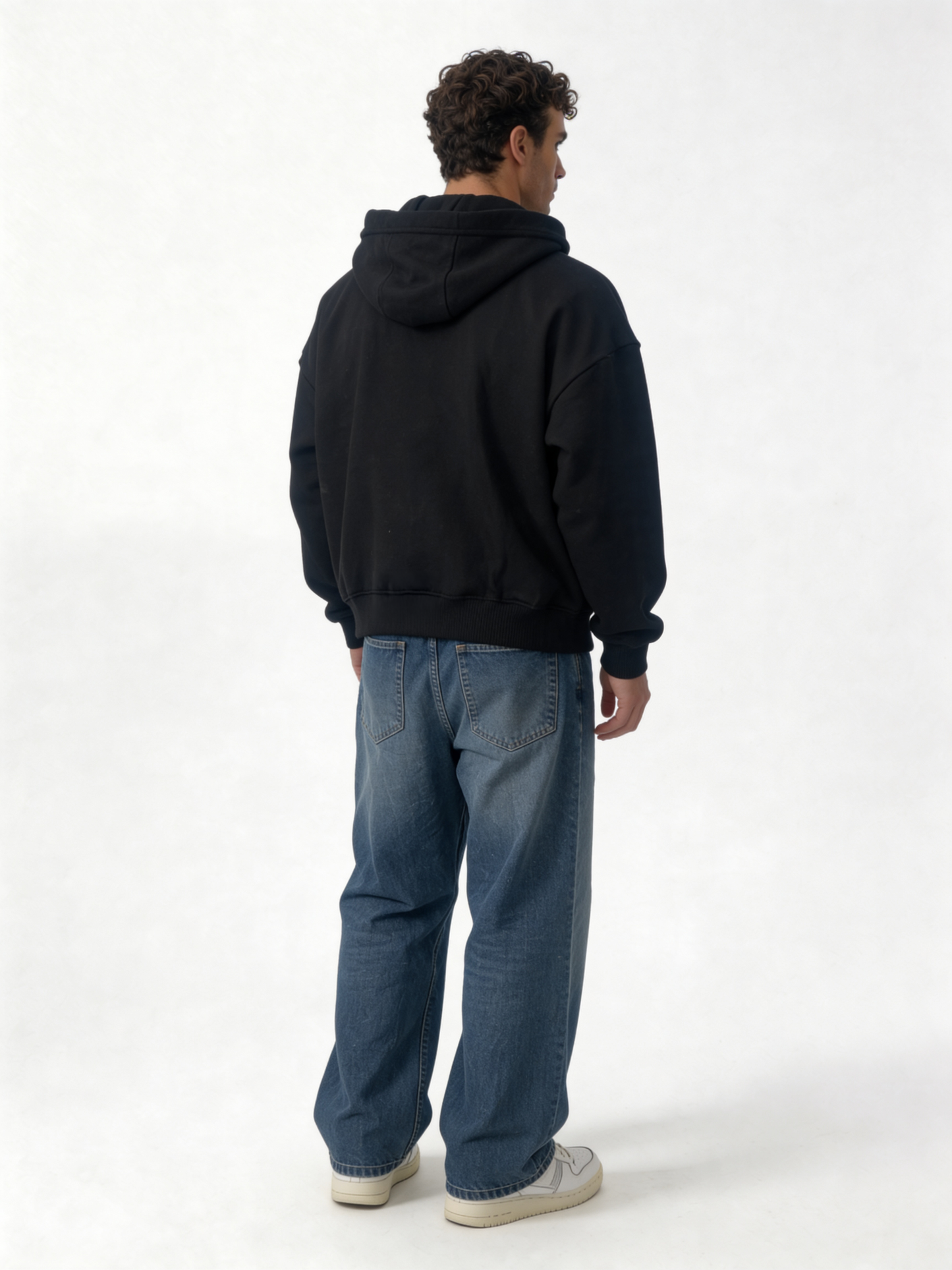 Logo Graphic Zip Hoodie Cotton Blend Oversized Fit - locco