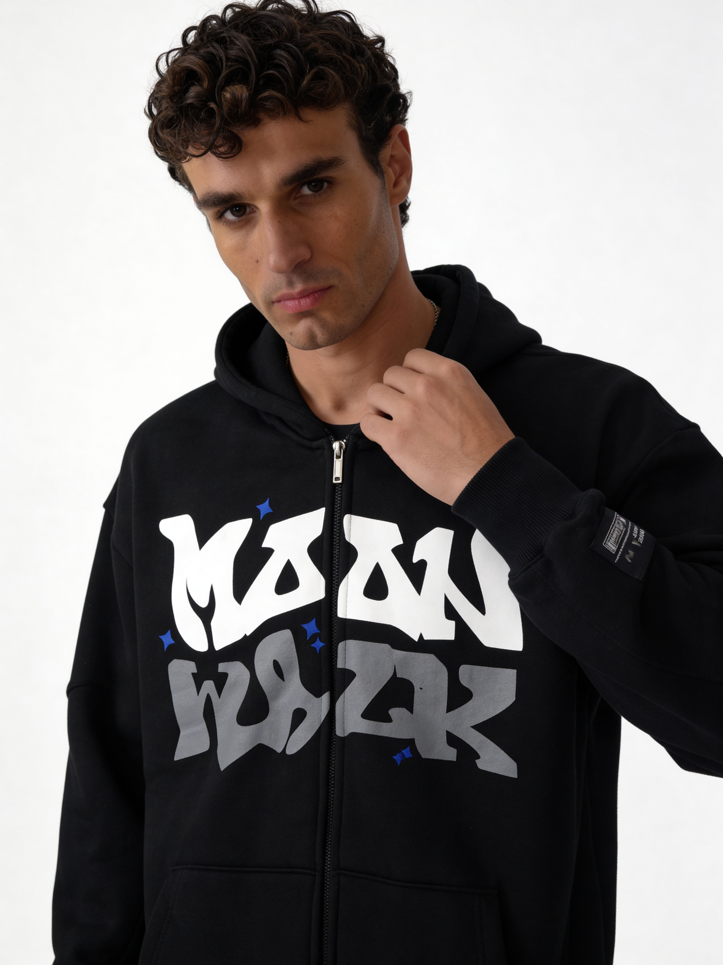 Graffiti Graphic Hoodie Cotton Relaxed Fit - moonwalk