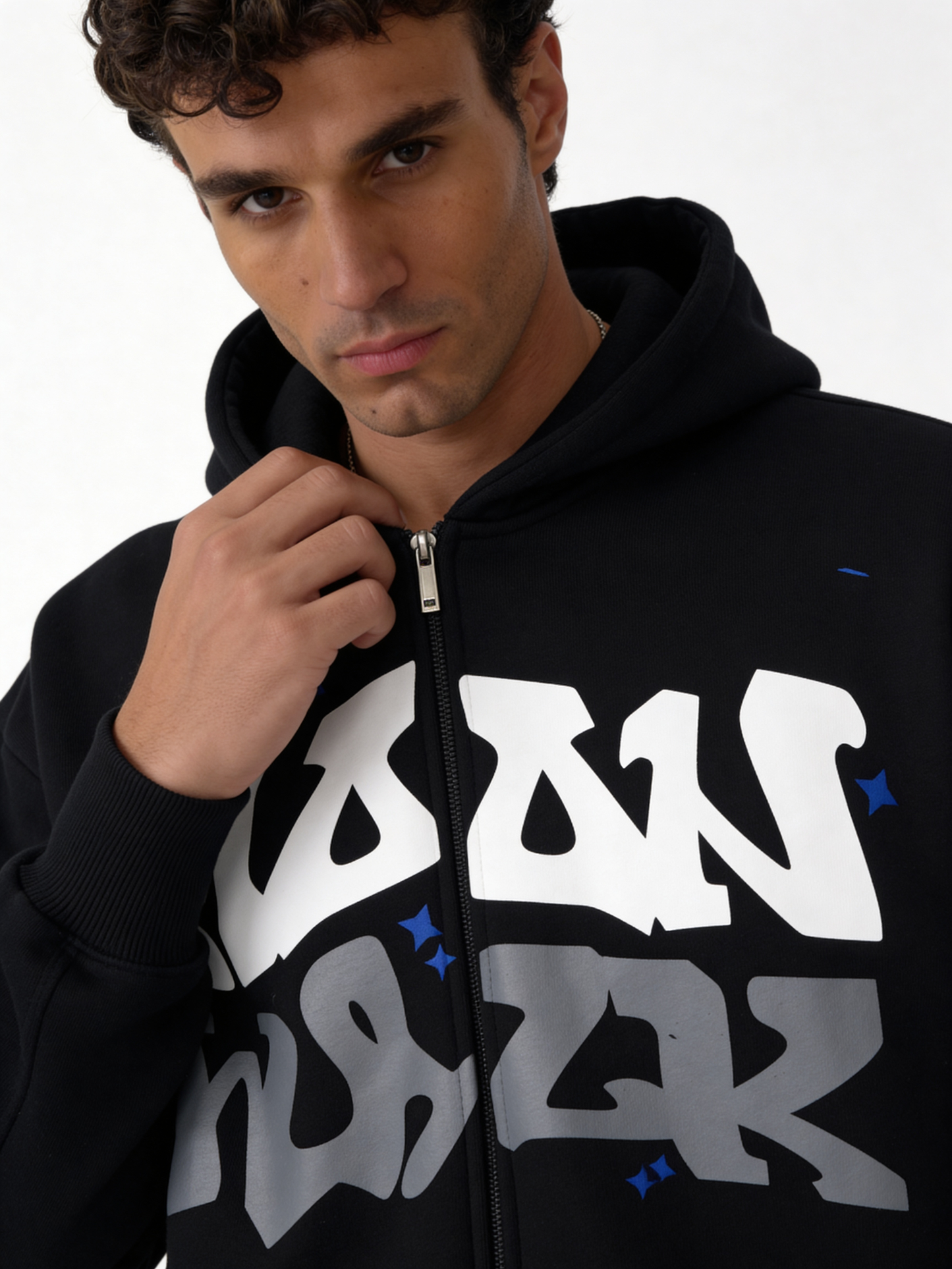Graffiti Graphic Hoodie Cotton Relaxed Fit - moonwalk