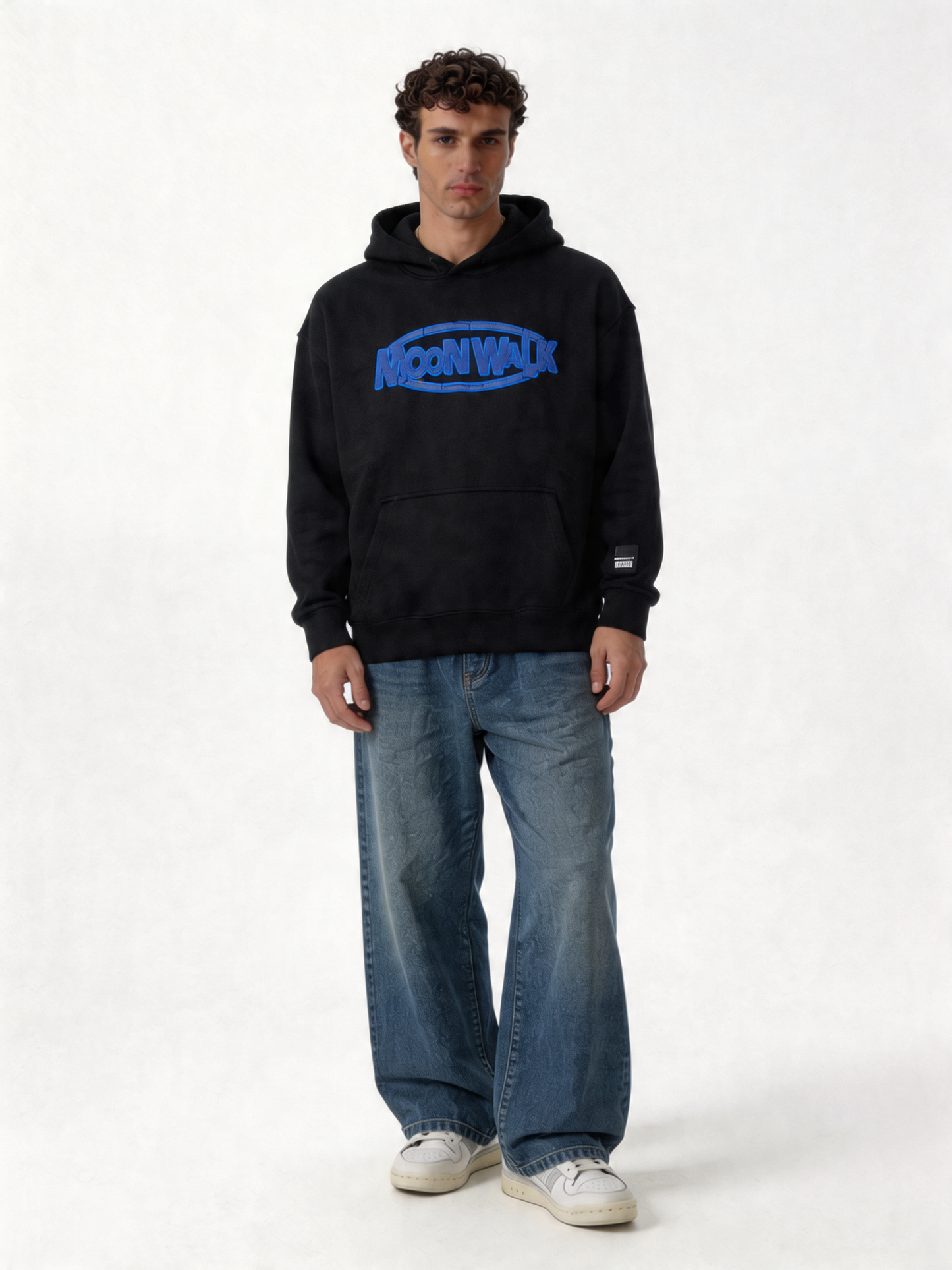 Embroidered Logo Hoodie Cotton Oversized Fit - moonwalk