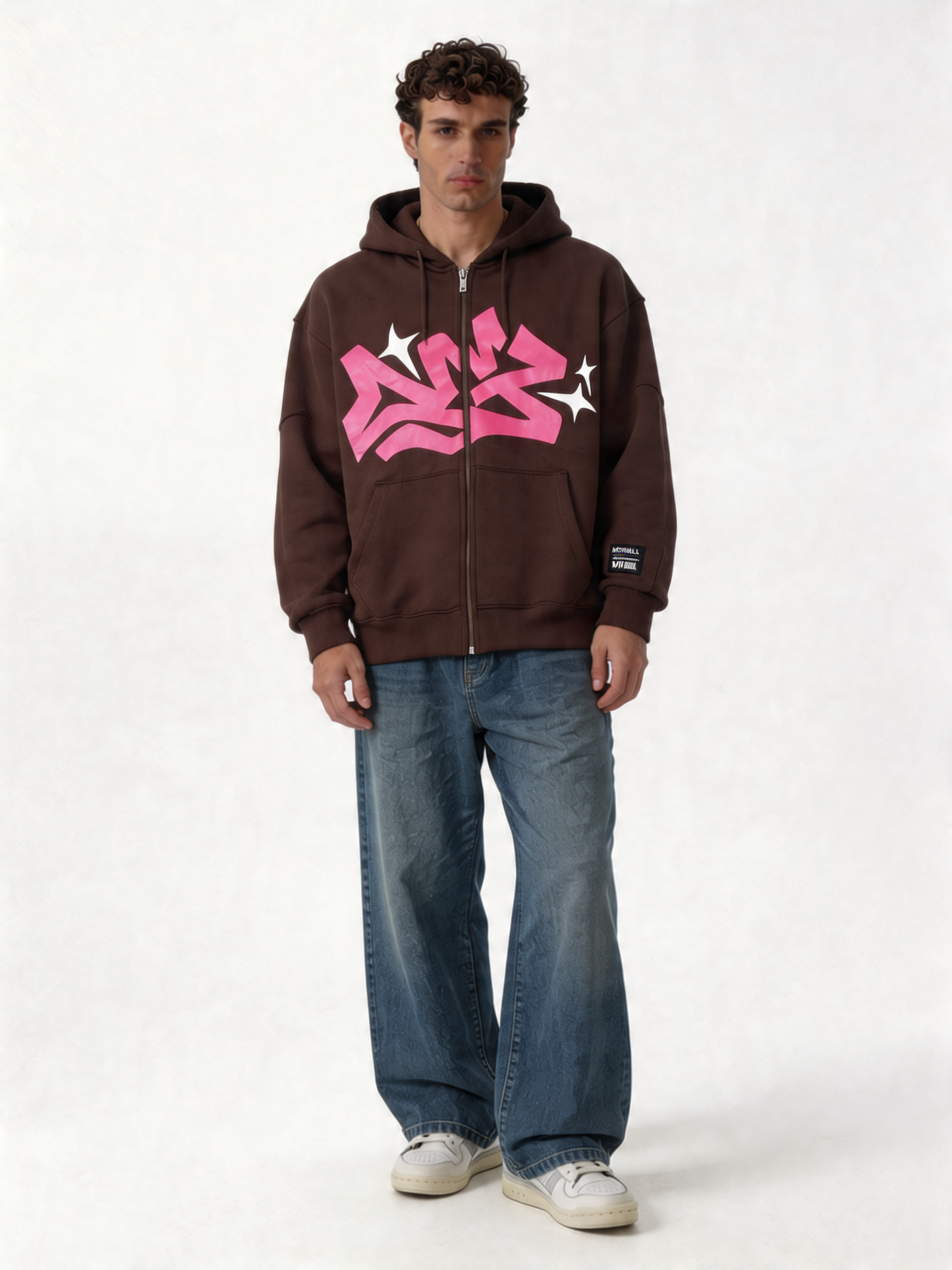 Star Graphic Hoodie Cotton Oversized Fit - moowalk