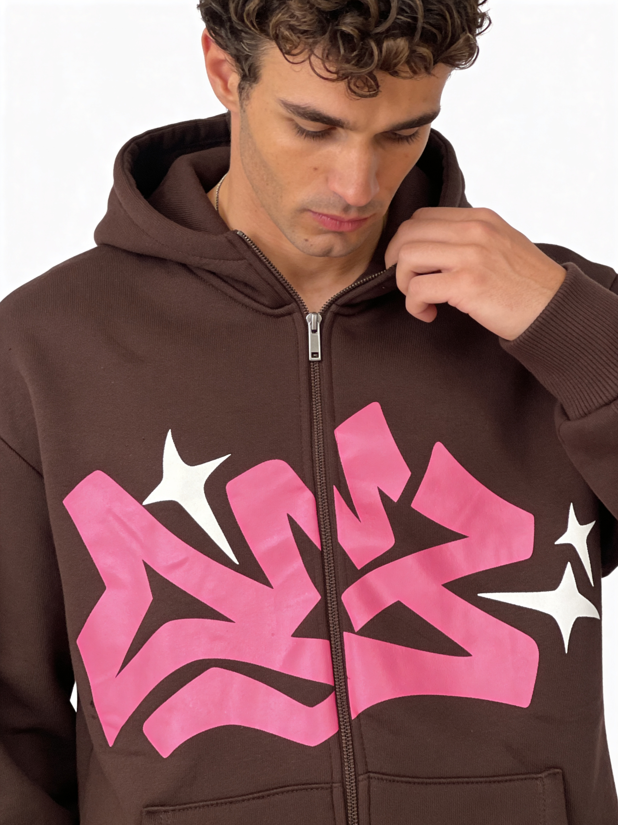 Star Graphic Hoodie Cotton Oversized Fit - moowalk