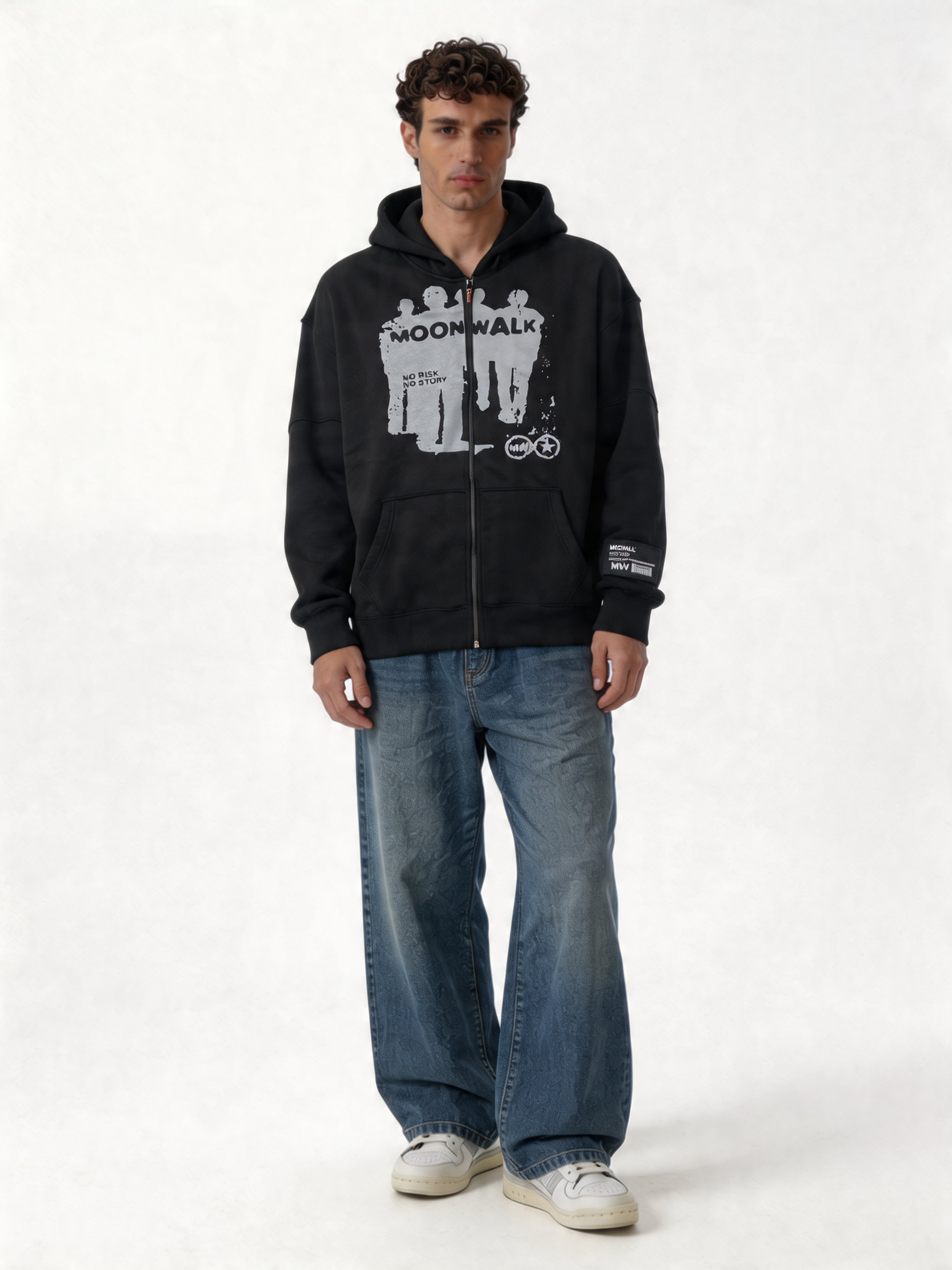 Graphic Silhouette Hoodie Cotton Oversized Fit - moonwalk