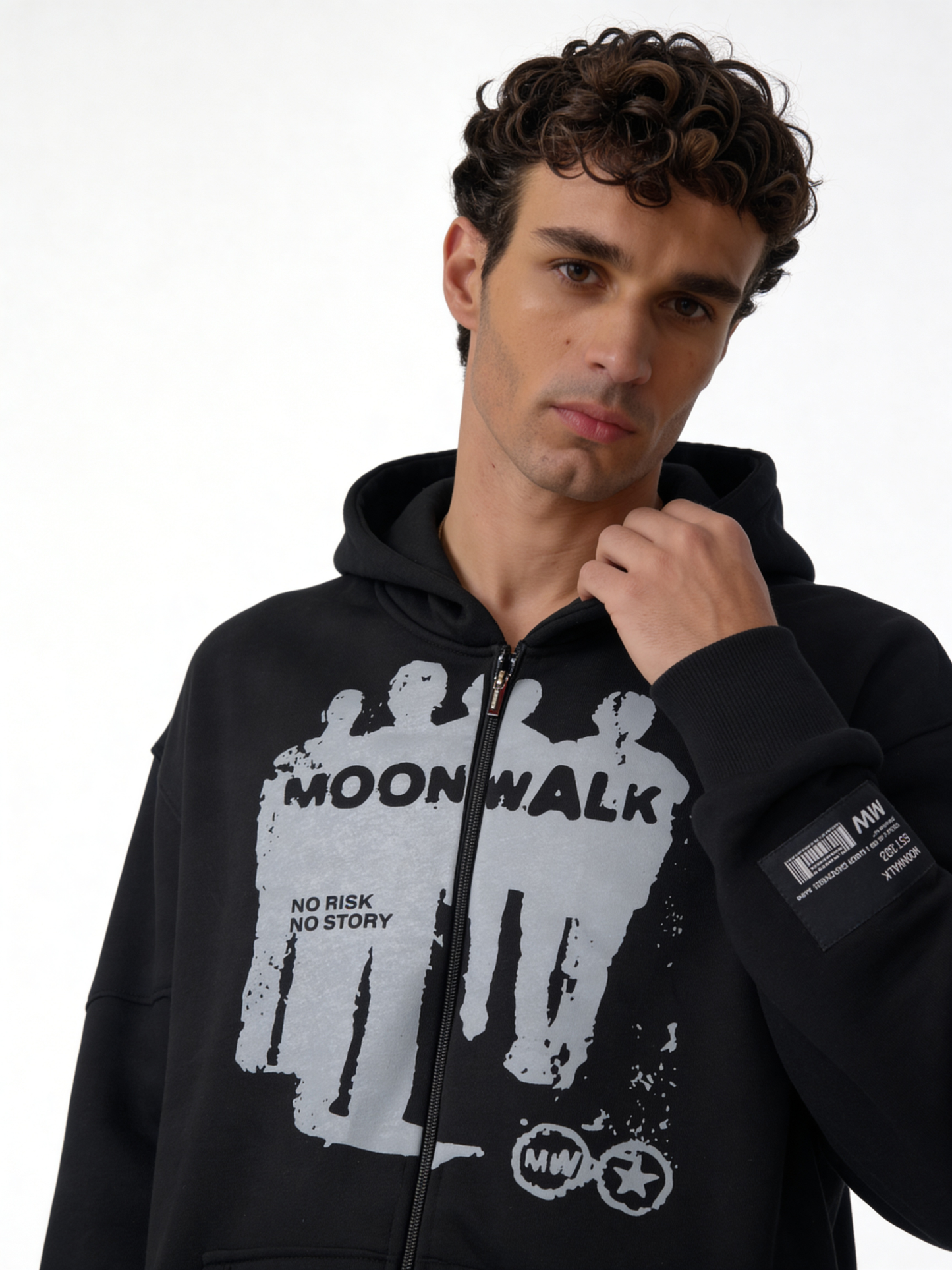 Graphic Silhouette Hoodie Cotton Oversized Fit - moonwalk