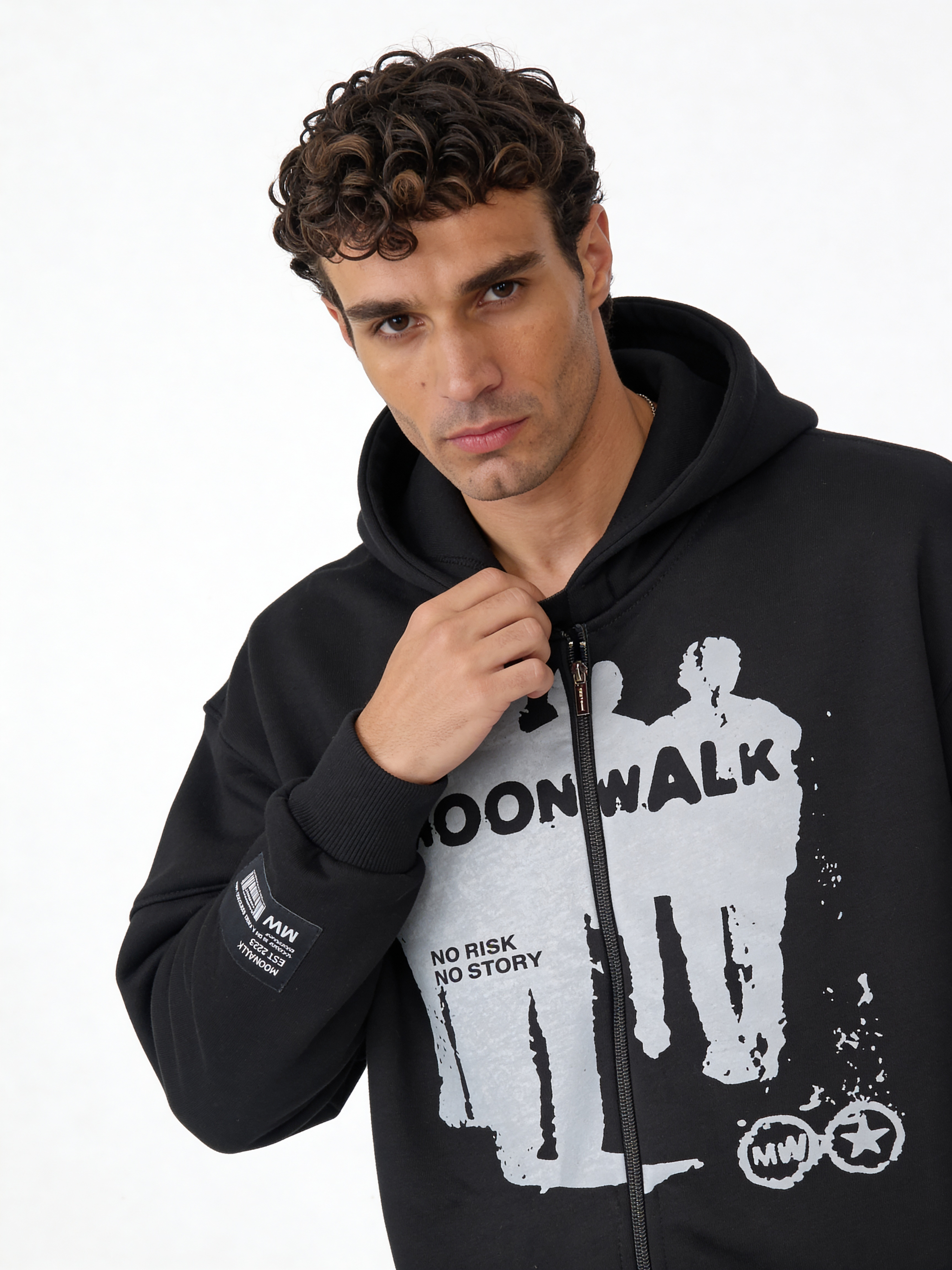 Graphic Silhouette Hoodie Cotton Oversized Fit - moonwalk