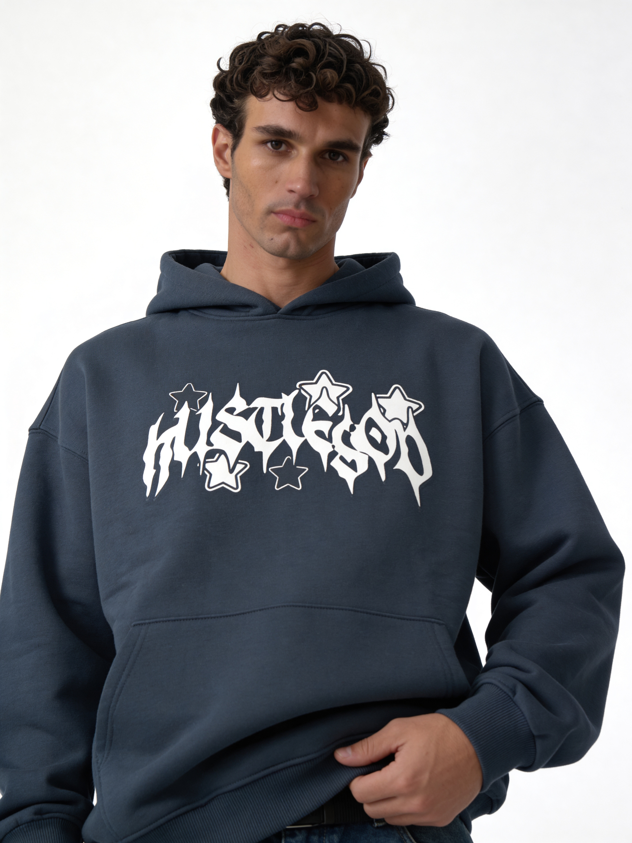 Star Graphic Hoodie Cotton Oversized Fit - pulp