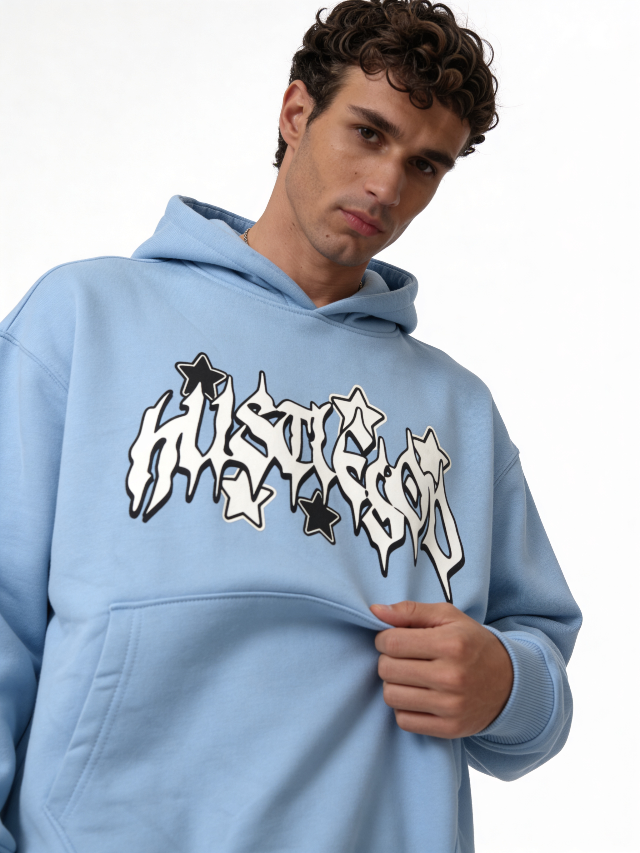 Star Graphic Hoodie Cotton Oversized Fit - pulp