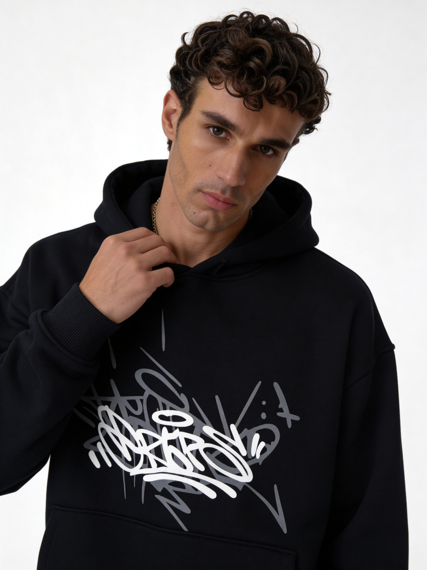 Graffiti Logo Hoodie Cotton Oversized Fit - Pulp