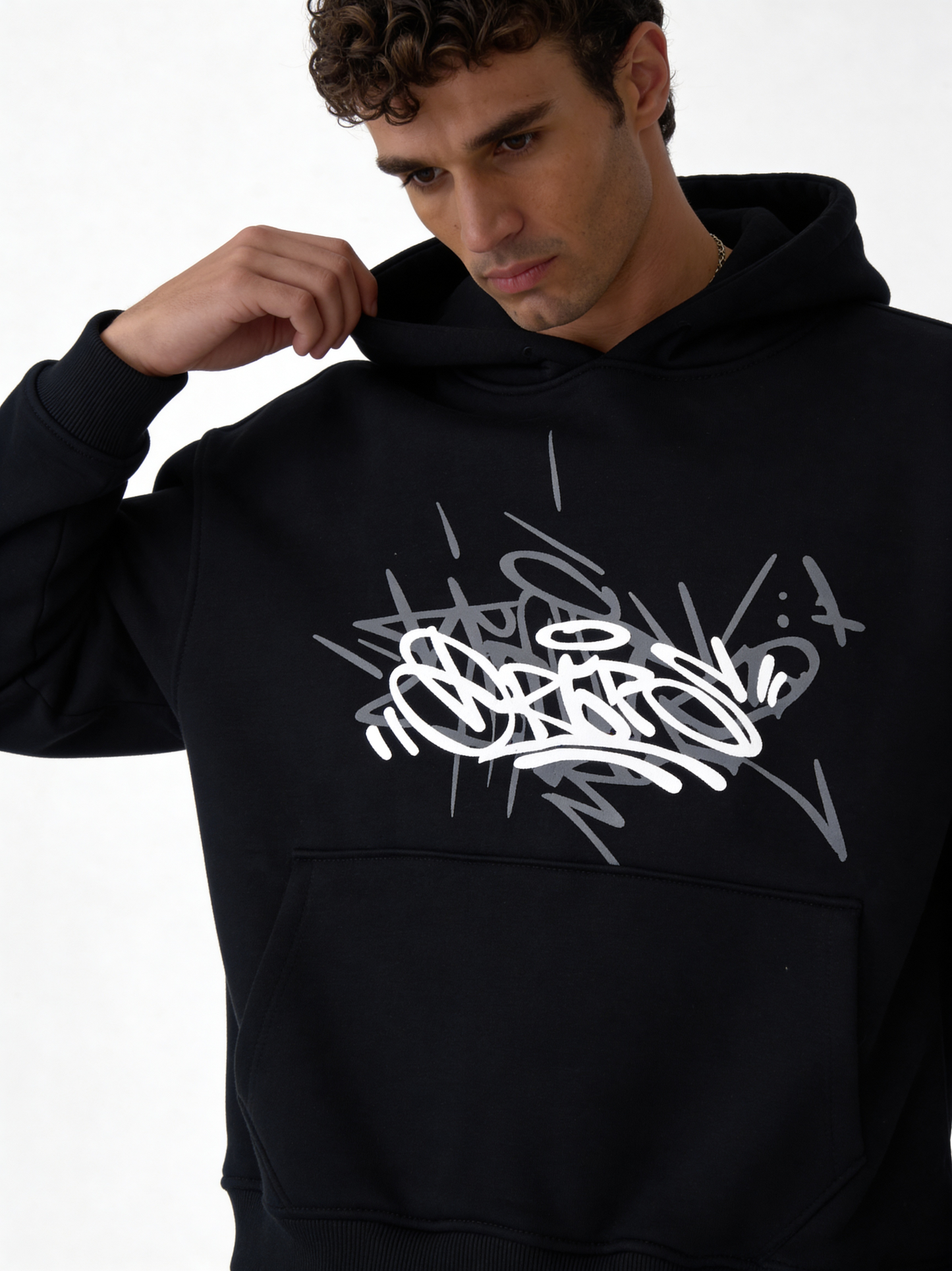 Graffiti Logo Hoodie Cotton Oversized Fit - Pulp