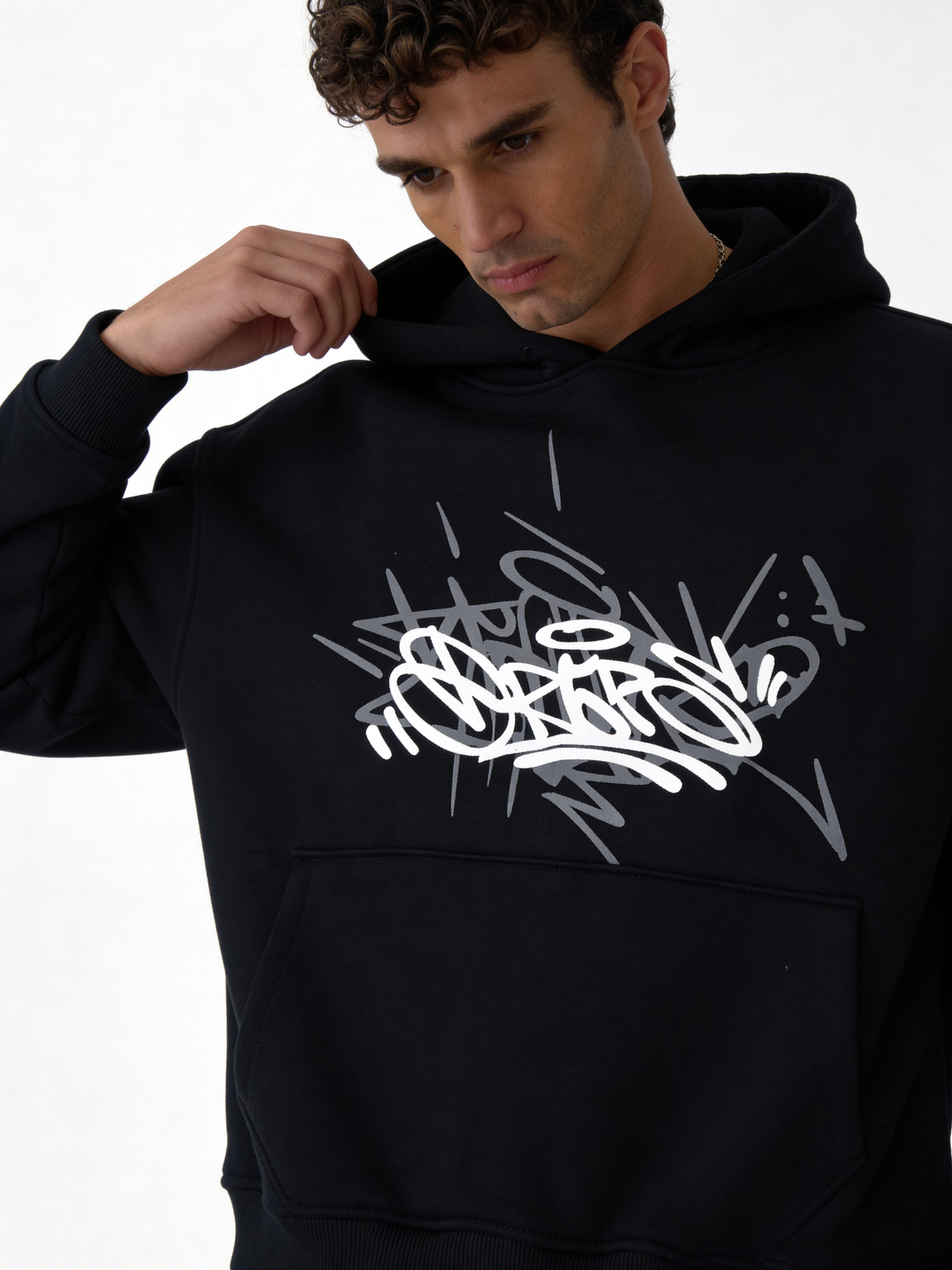 Graffiti Logo Hoodie Cotton Oversized Fit - Pulp