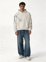Lightning Graphic Hoodie Cotton Oversized Fit - pulp