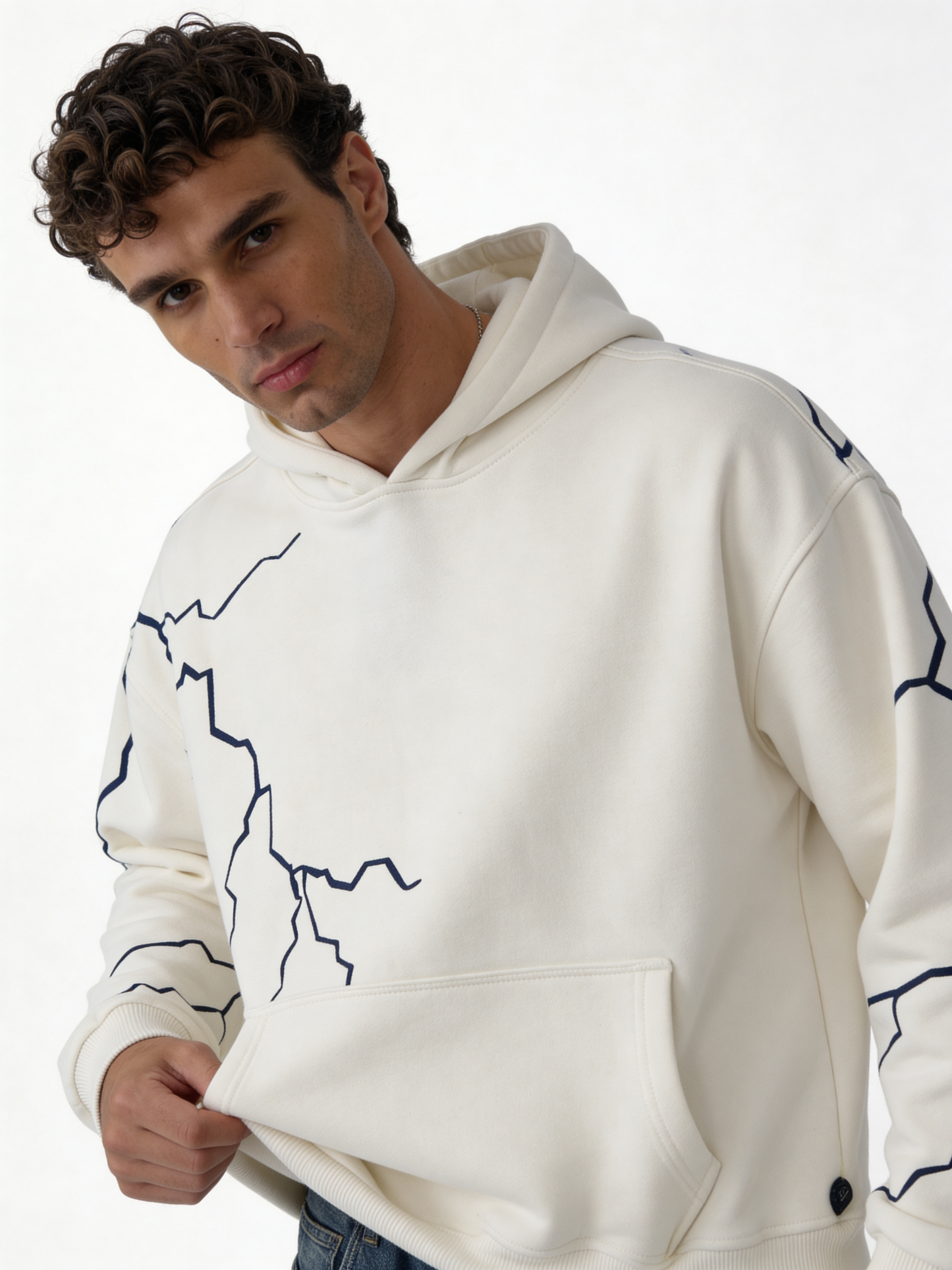 Lightning Graphic Hoodie Cotton Oversized Fit - pulp