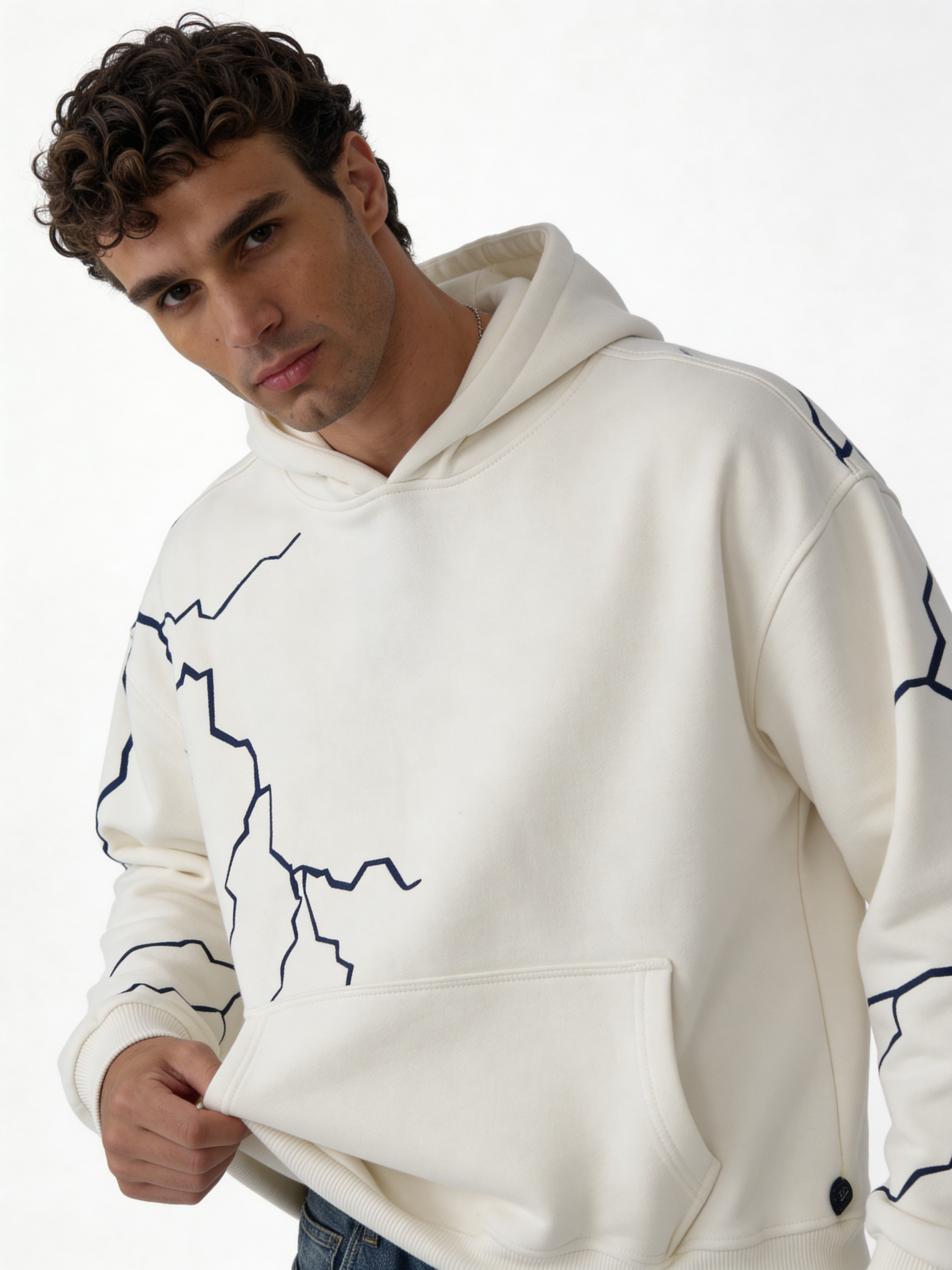 Lightning Graphic Hoodie Cotton Oversized Fit - pulp