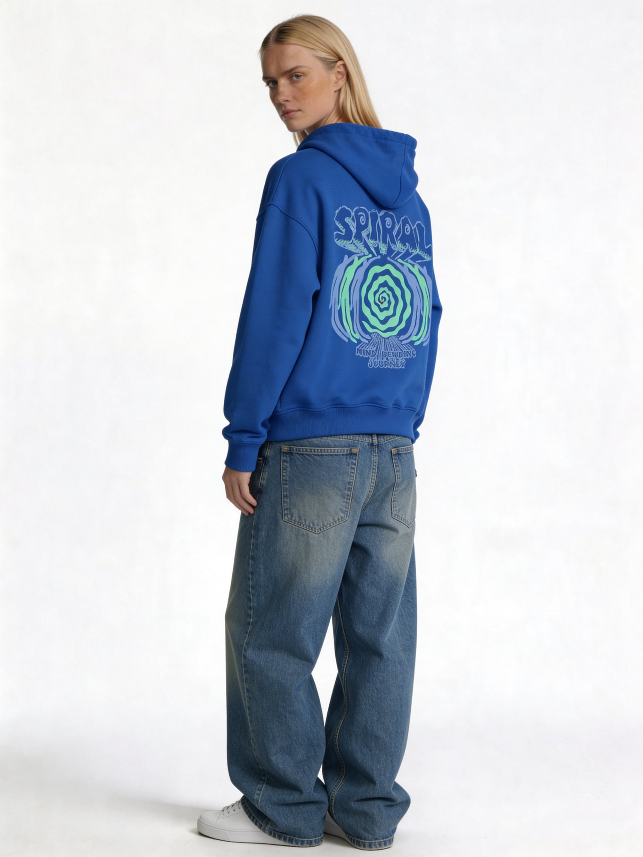Back Print Hoodie Cotton Oversized Fit - Spiral