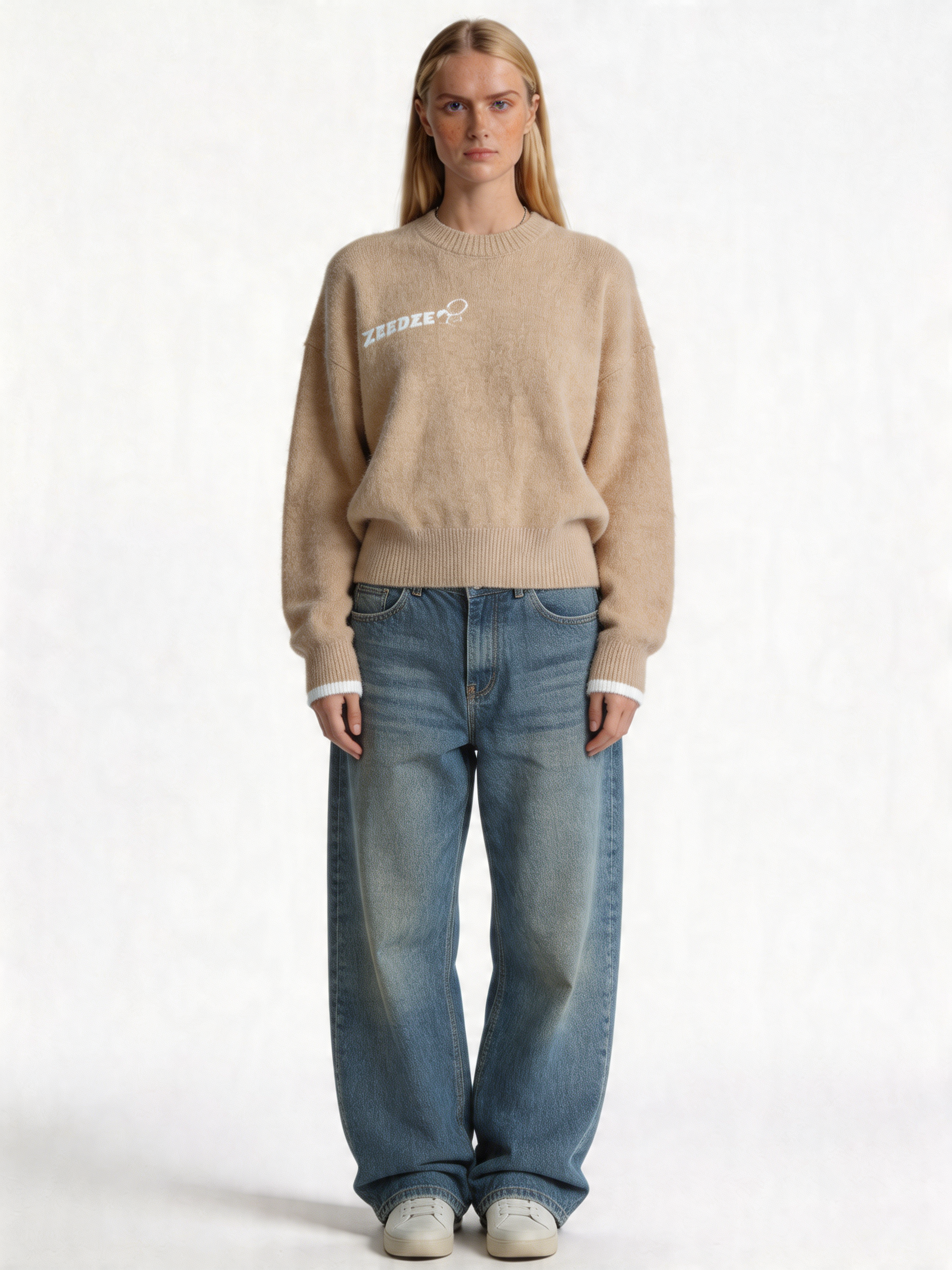 Logo Graphic Sweater Knit Oversized Fit - Zedzee