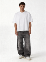 Relaxed Denim Cargo Pants with Patch Detail - seven