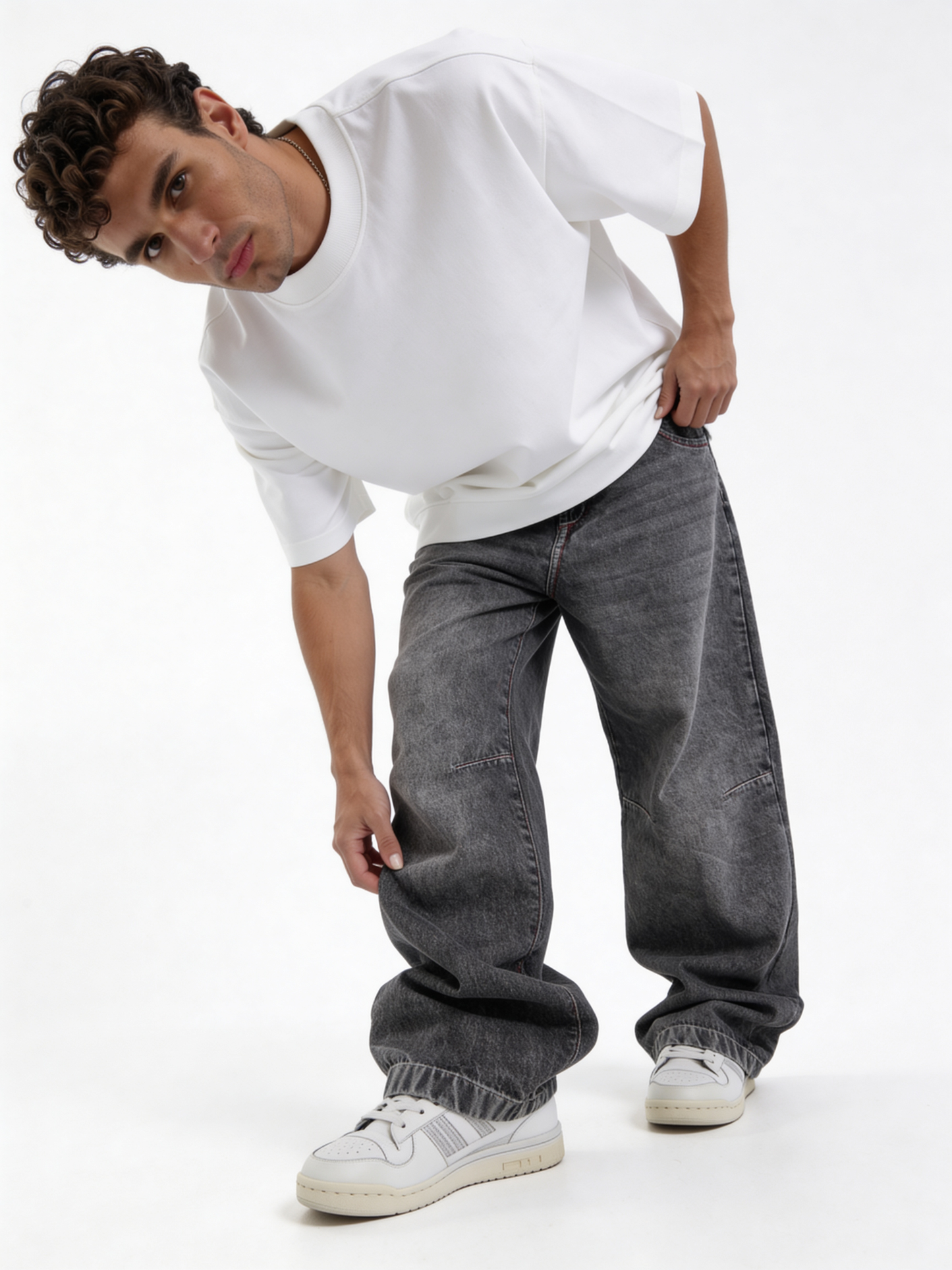 Relaxed Denim Cargo Pants with Patch Detail - seven