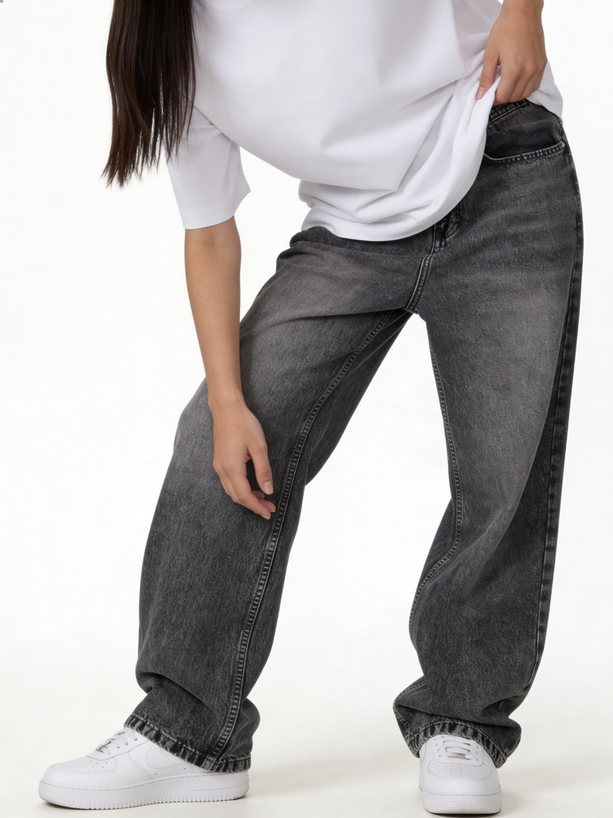 Washed Wide Leg Jeans Denim Relaxed Fit - Seven