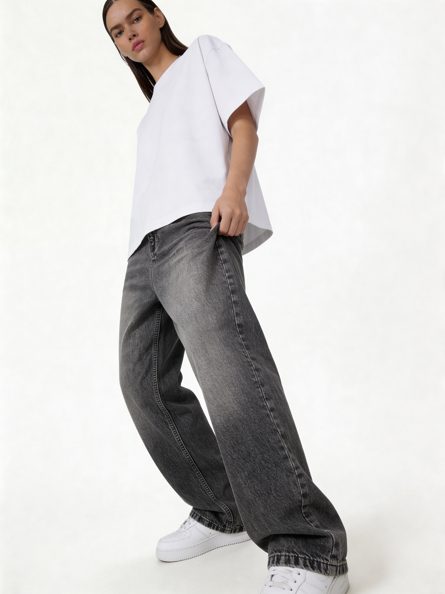 Washed Wide Leg Jeans Denim Relaxed Fit - Seven