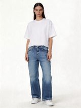 Raw Edge Jeans Denim Straight Leg Fit - seven