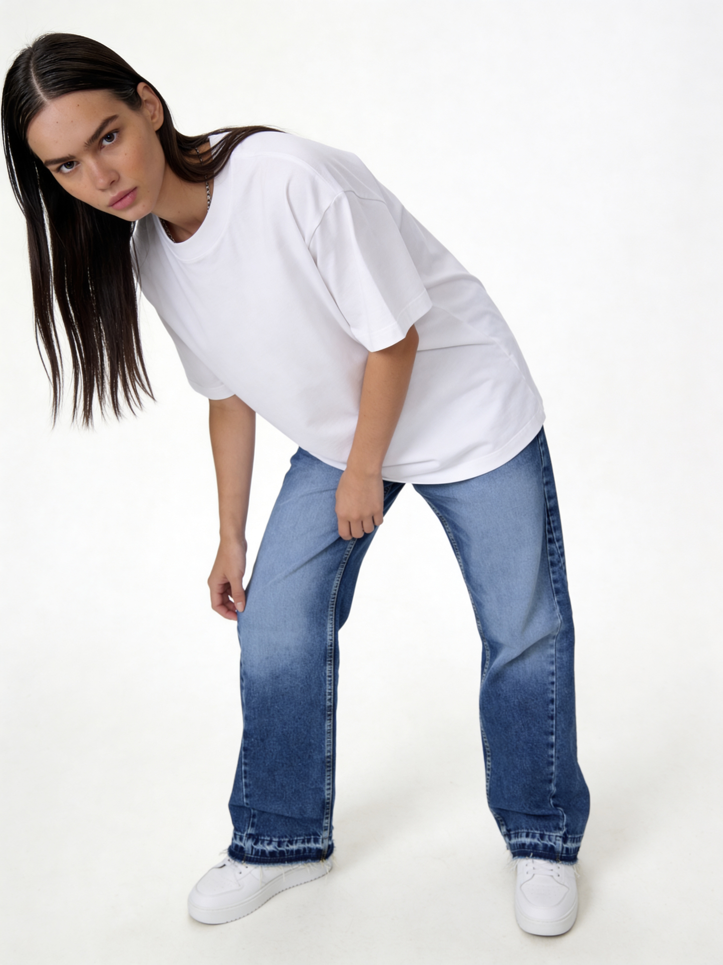 Raw Edge Jeans Denim Straight Leg Fit - seven