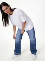 Raw Edge Jeans Denim Straight Leg Fit - seven