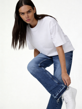 Raw Edge Jeans Denim Straight Leg Fit - seven
