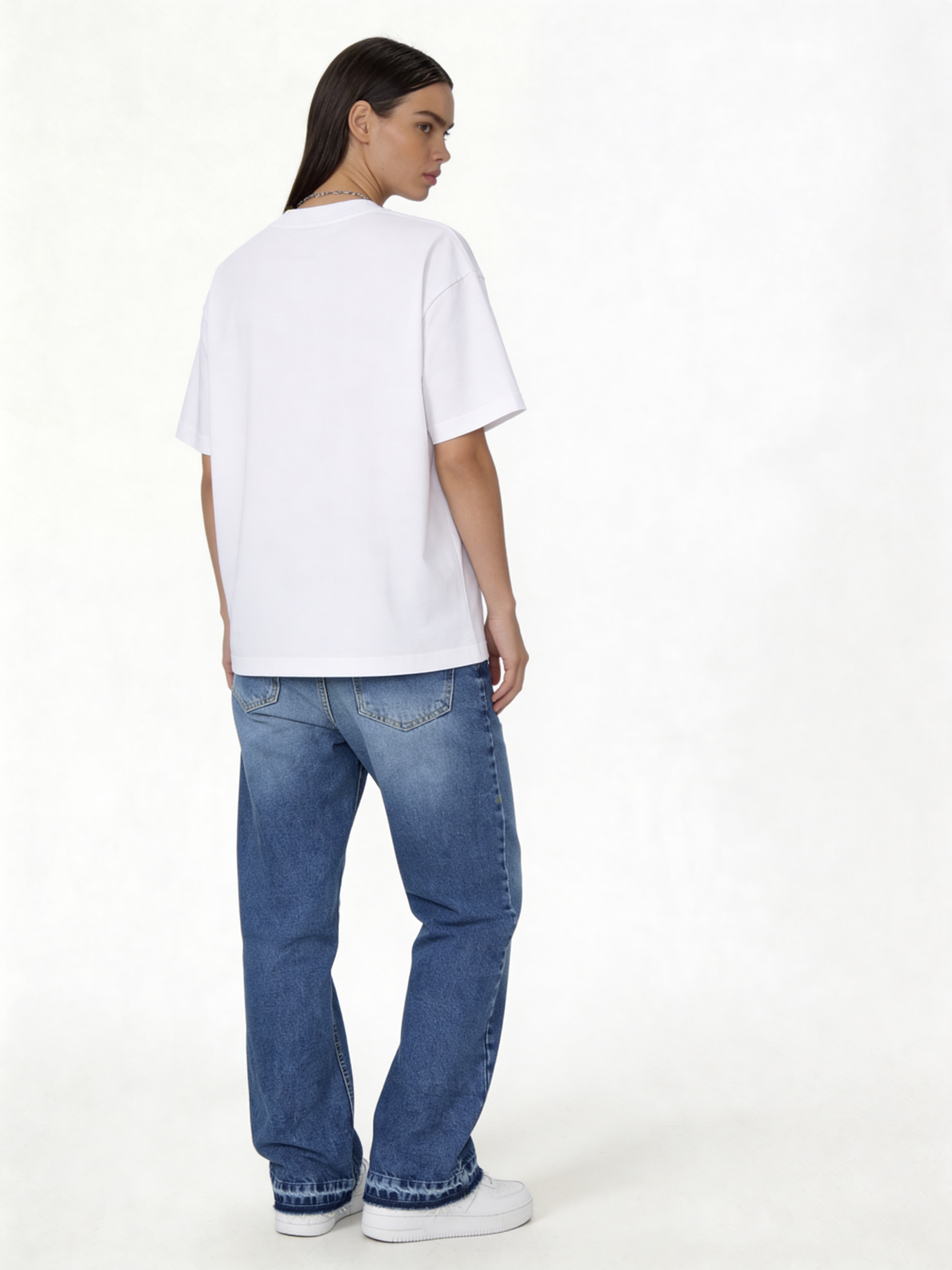 Raw Edge Jeans Denim Straight Leg Fit - seven