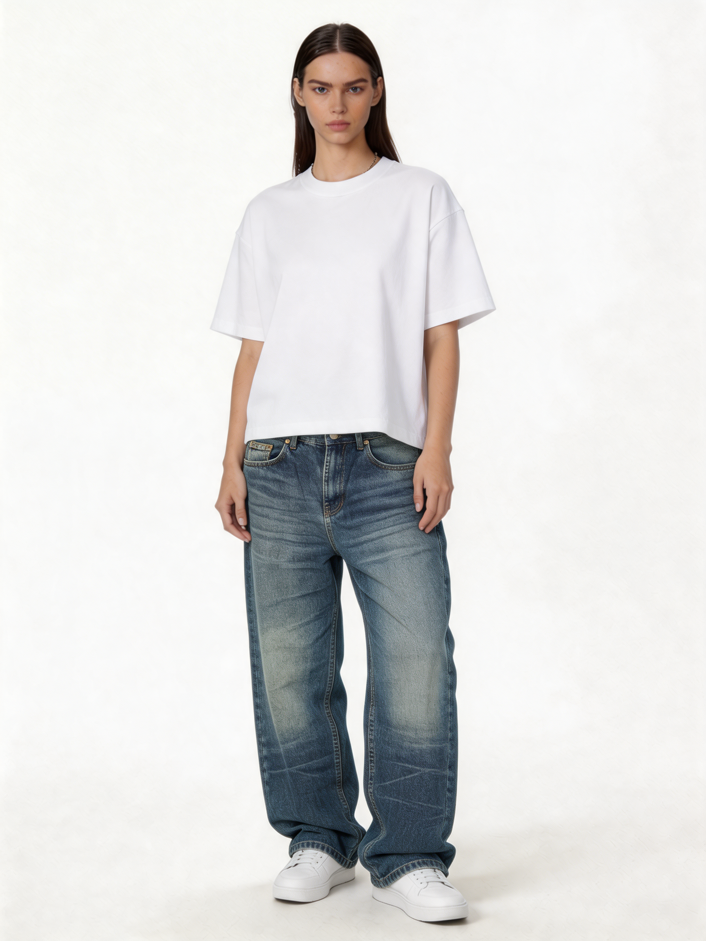 Cargo Pocket Jeans Denim Relaxed Fit - seven